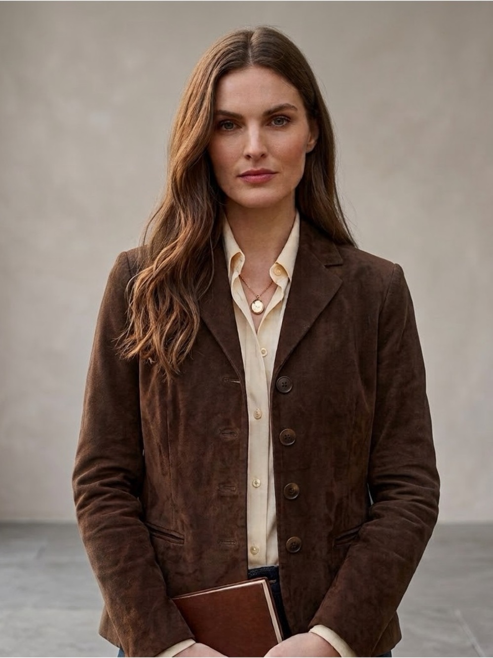 Vintage Ralph Lauren Black Label Goat Suede Blazer 4 Button Brown Womens Size 4